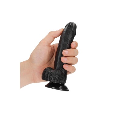 Silikonowe żylaste czarne dildo przyssawka 23 cm